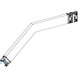 Schneider Electric-KSA400DLF43B-Canalis KSA - Coude spé. vert. 240A - vers bas 95° à 175° - côtés 250 à 750mm