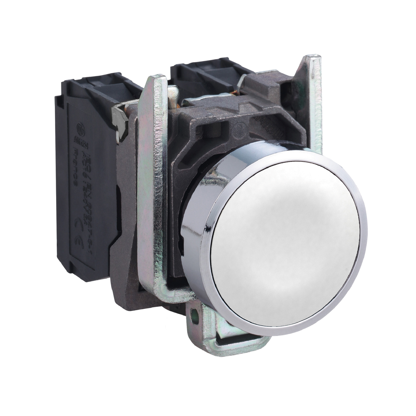 Schneider Electric-ZB5FHCUST06-FLUSH WH PROJ ILL PBHEAD INTEGRAL LED PP
