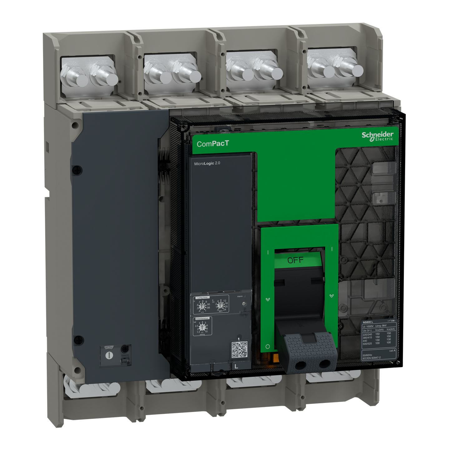 Schneider Electric-C080L420FM-ComPacT NS800L - disjoncteur - MicroLogic 2.0 800A - 4P - 150kA - fixe - manuel
