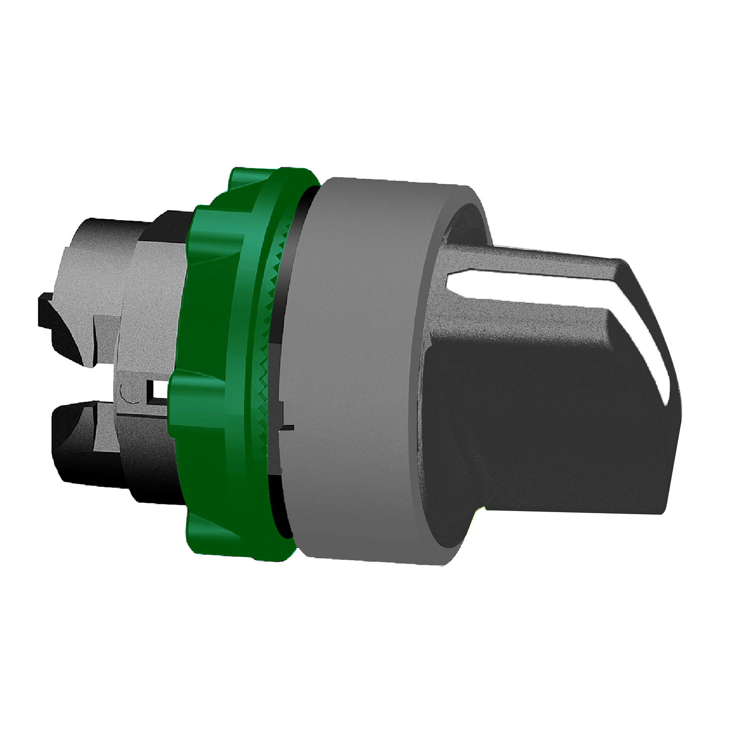 Schneider Electric-ZB5AD7C0-Harmony XB5 - tête bouton tournant - Ø22 - col grise - 3 pos rap G au C - noir