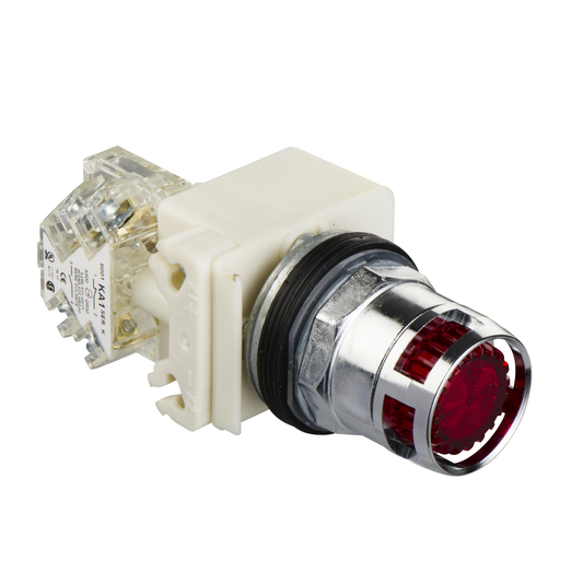 Schneider Electric-9001K3L38LRRH13-Harmony 9001K - bouton-pous. lum.- rouge - Ø30 - à imp. affleurant - 120V - 1OF