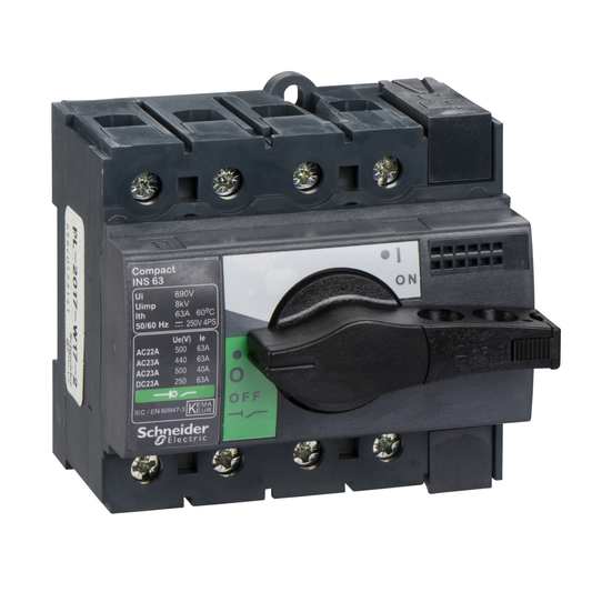 Schneider Electric-28903-ComPacT INS -  Interrupteur sectionneur -  4P - 63A - poignée noire