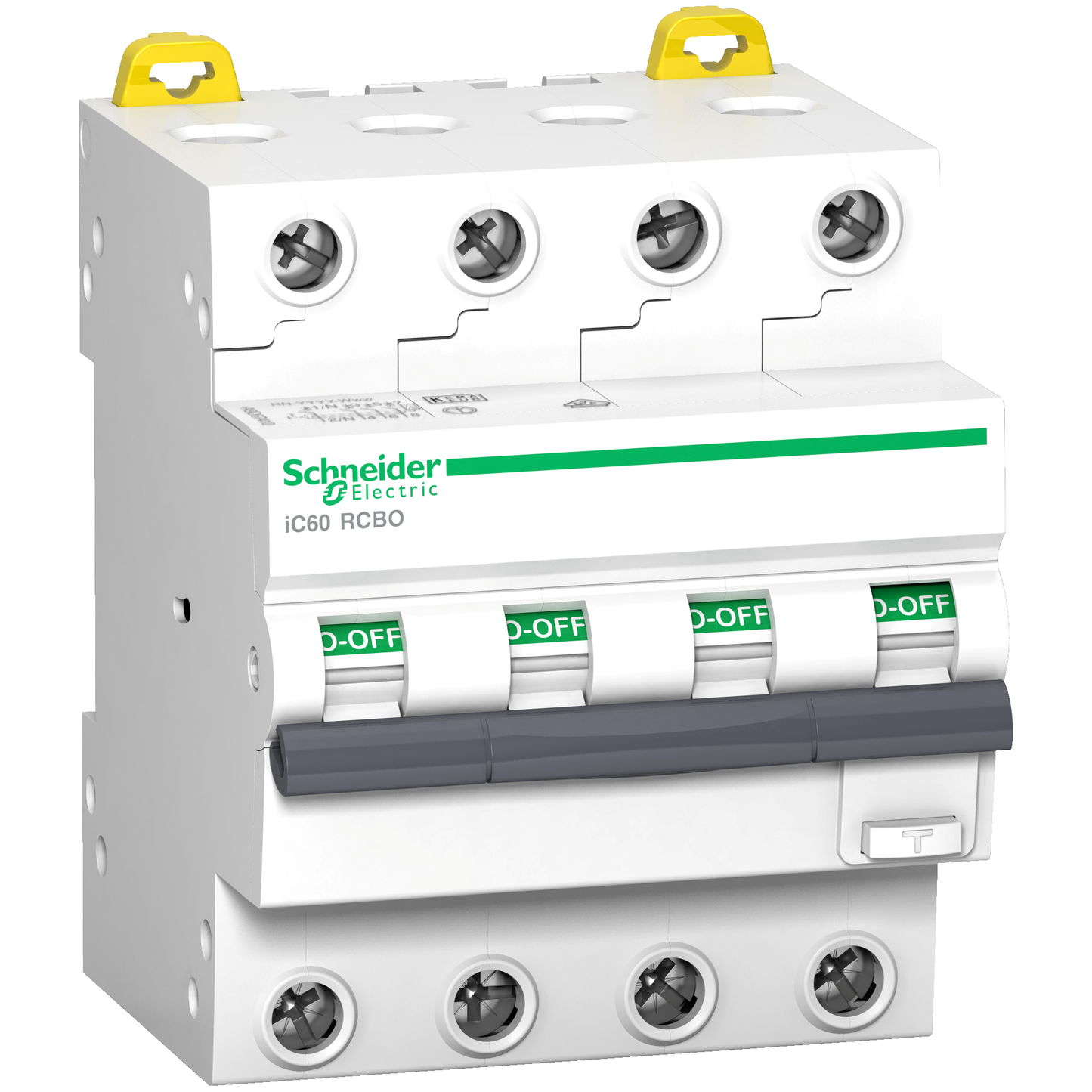 Schneider Electric-A9D57416-Acti9 iC60 RCBO - Disjoncteur diff. 400Vca - 4P 16A 30mA - Crb C - 6kA - Type AC
