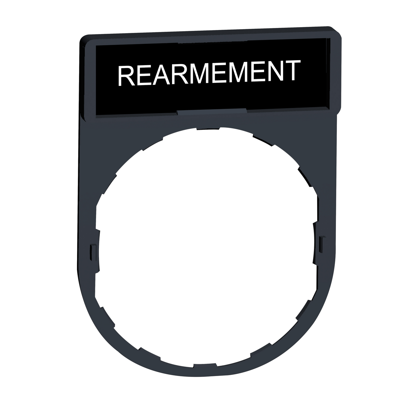 Schneider Electric-ZBY0123-Harmony - porte-étiquette 30x40 + étiquette 'REARMEMENT' 8x27 - blanc/noir