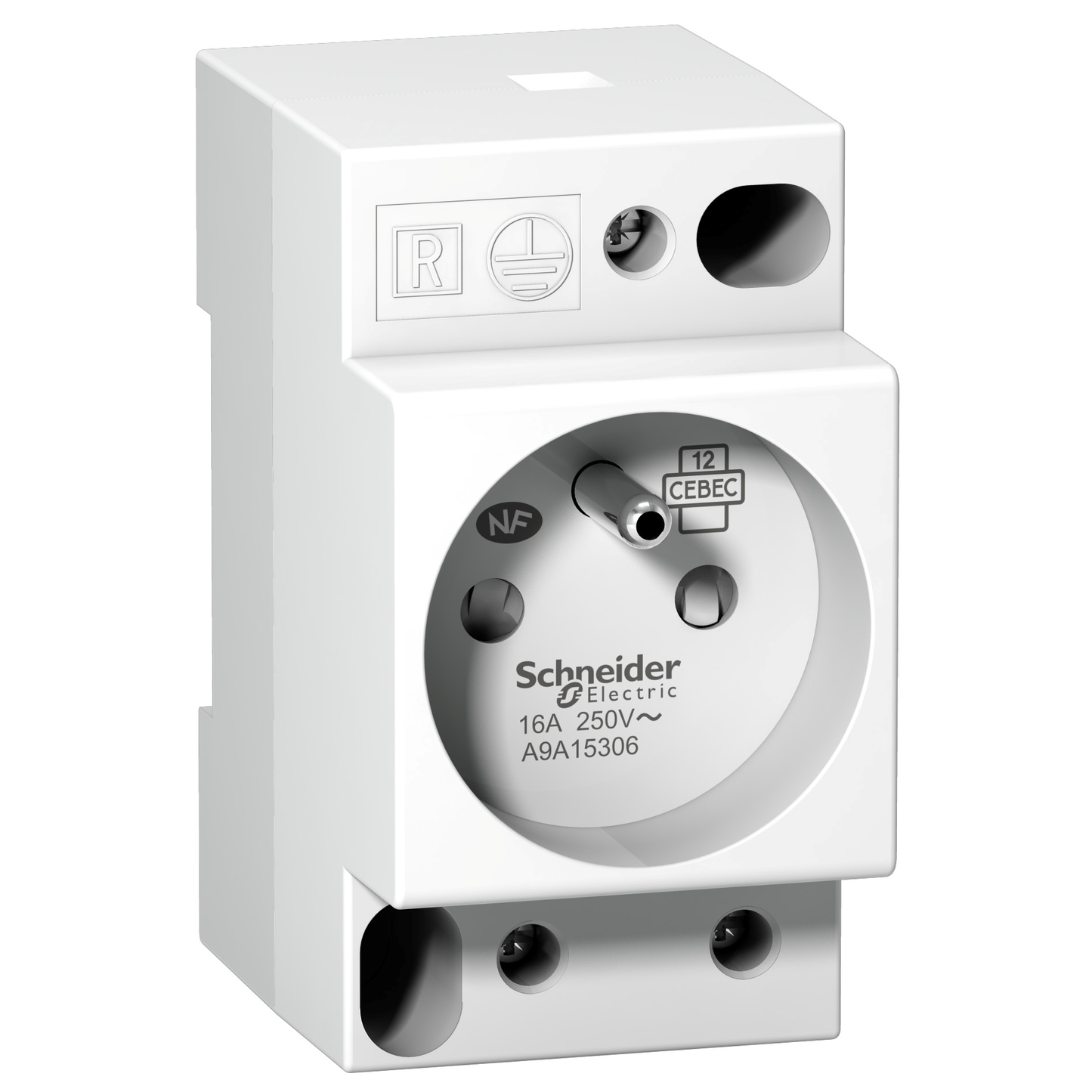 Schneider Electric-A9A15306-Prise de courant modulaire 16A 2P+T standard français 250V