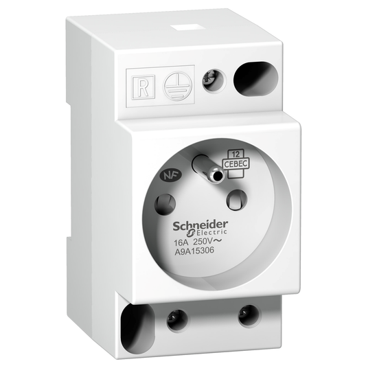 Schneider Electric-A9A15306-Prise de courant modulaire 16A 2P+T standard français 250V