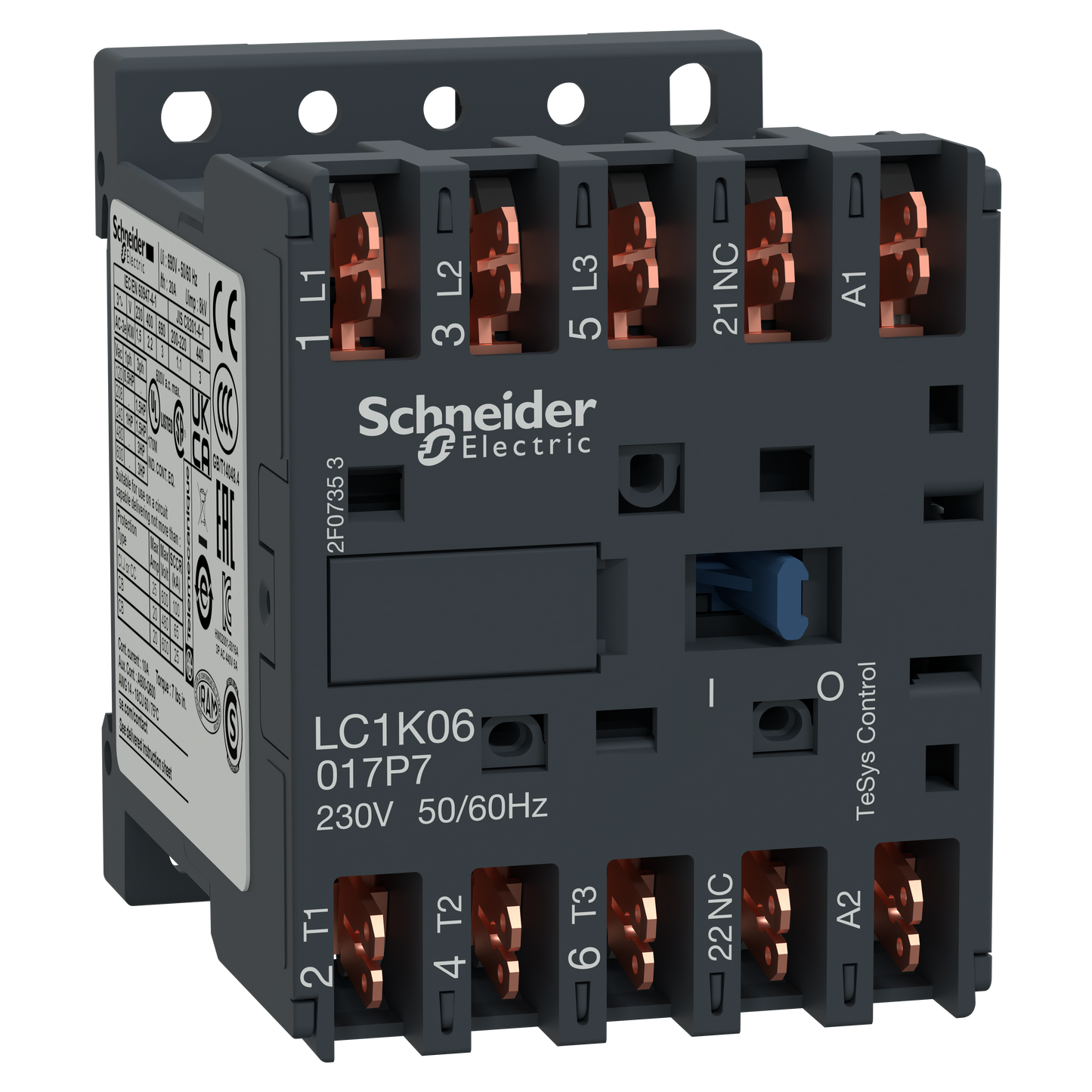 Schneider Electric-LC1K06017P7-TeSys LC1K - contacteur - 3P - AC-3 440V - 6A - bobine 230Vca
