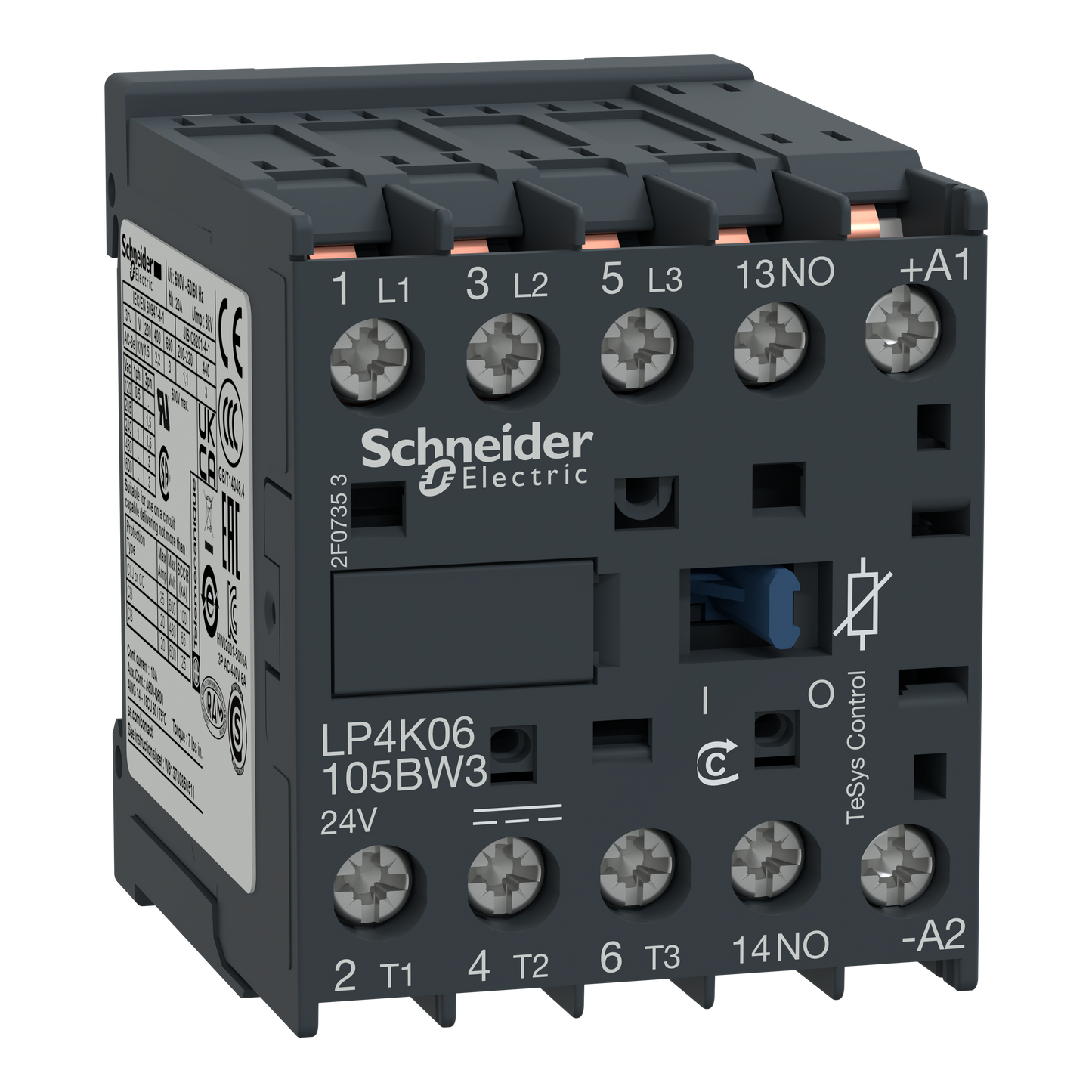 Schneider Electric-LP4K09105BW3-TeSys LP4K - contacteur - 3P - AC-3 440V - 9A - bobine 24Vcc