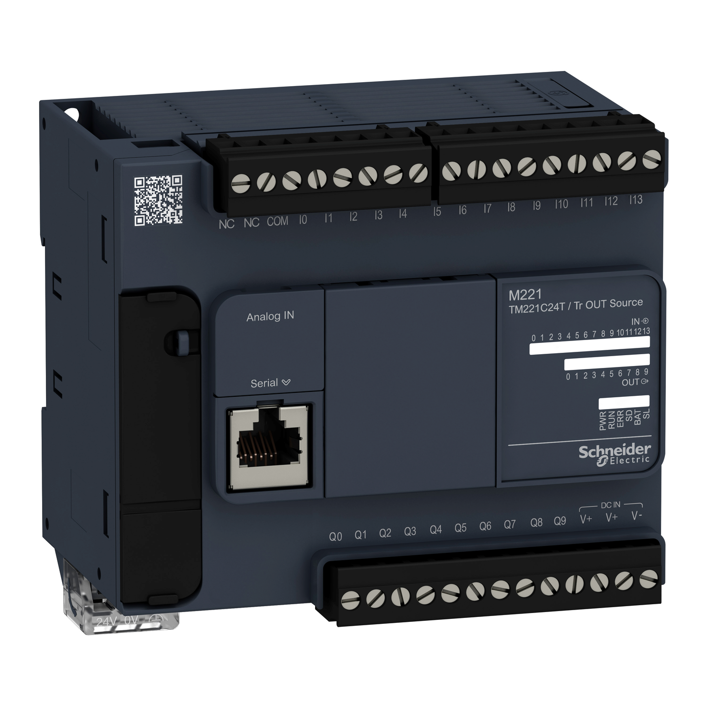 Schneider Electric-TM221C24T-Modicon M221, contrôleur 24E/S PNP, port série, 24VCC