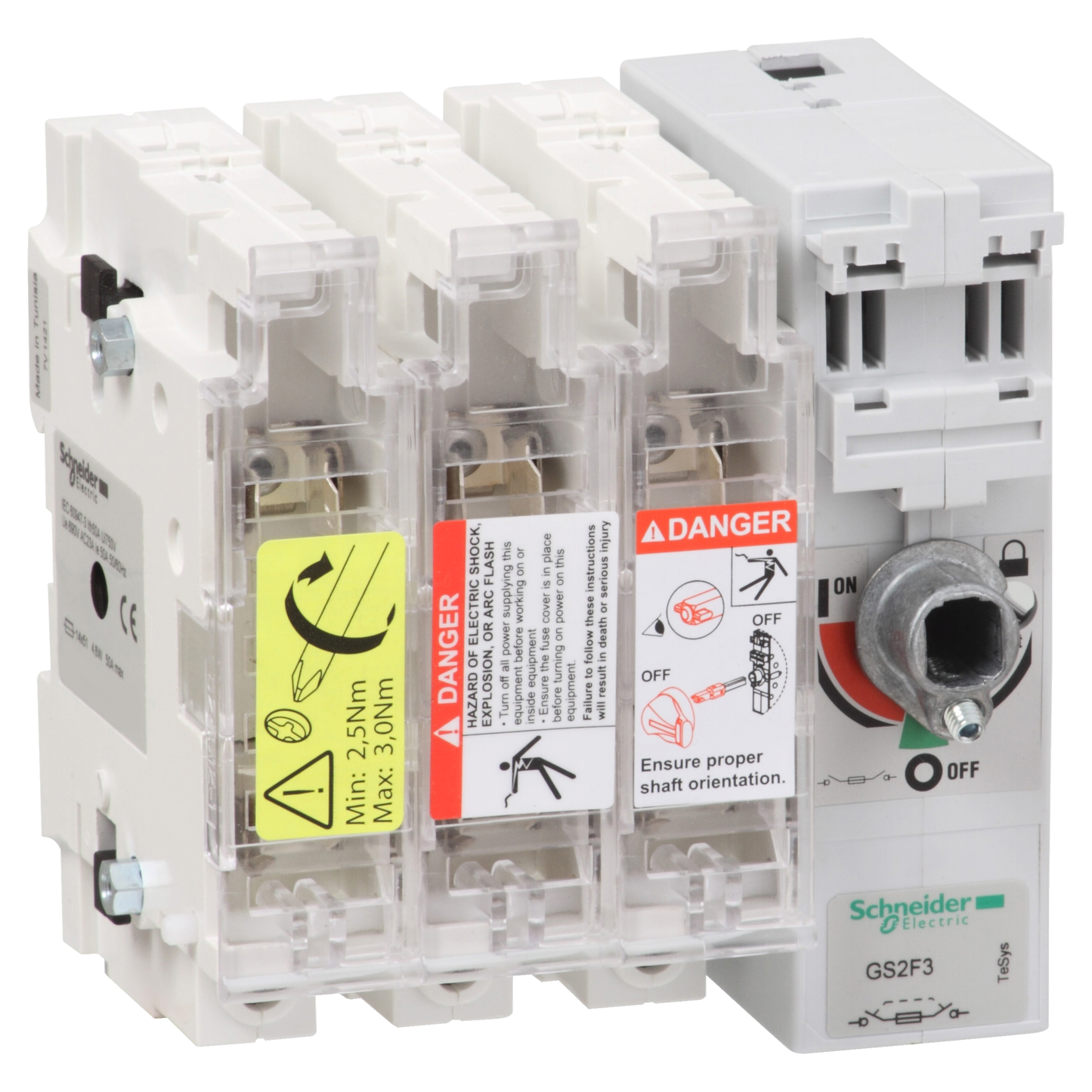 Schneider Electric-GS2F3-TeSys GS - interrupteur sectionneur fusible - 3P - 50A - 14x51 mm