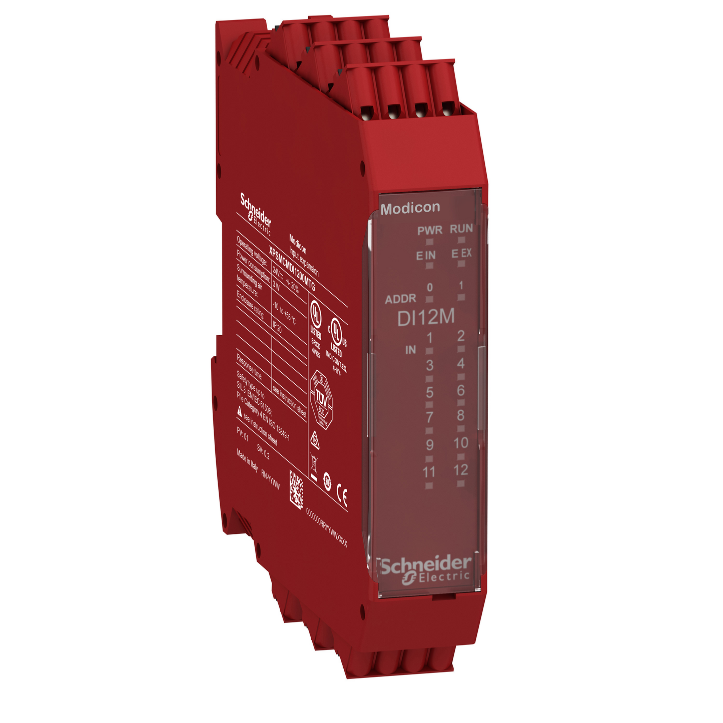 Schneider Electric-XPSMCMDI1200MTG-Preventa XPSMCM - module 12 entrées pour tapis de sécurité, connecteur à ressort
