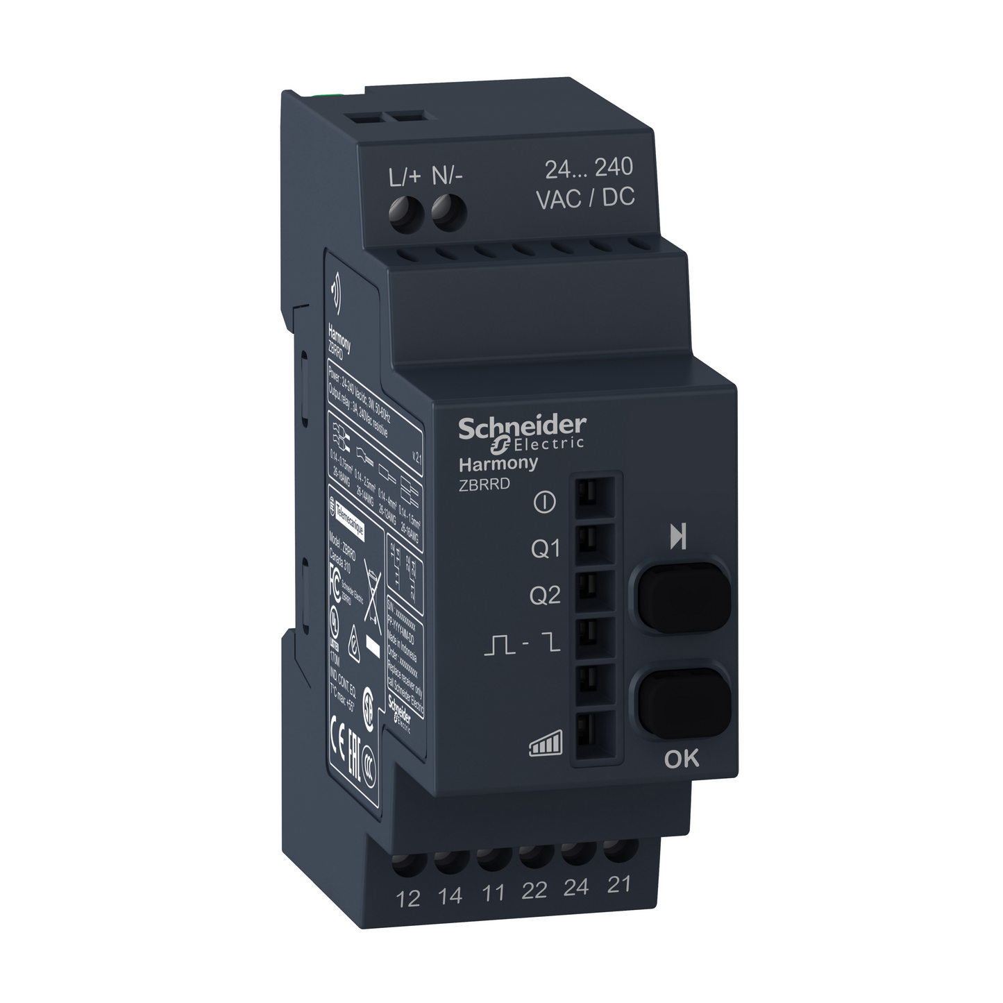 Schneider Electric-ZBRRD-Harmony - récepteur programmable - 2 relais - 24...240Vca/cc - 2 bouton-poussoir