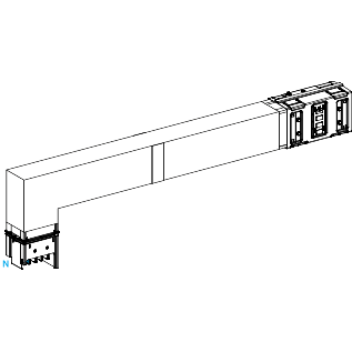 Schneider Electric-KSA630DLF42F-Canalis KSA - coude spéc. coupe feu 630A montage bas - A=700-1200mm-B=300mm