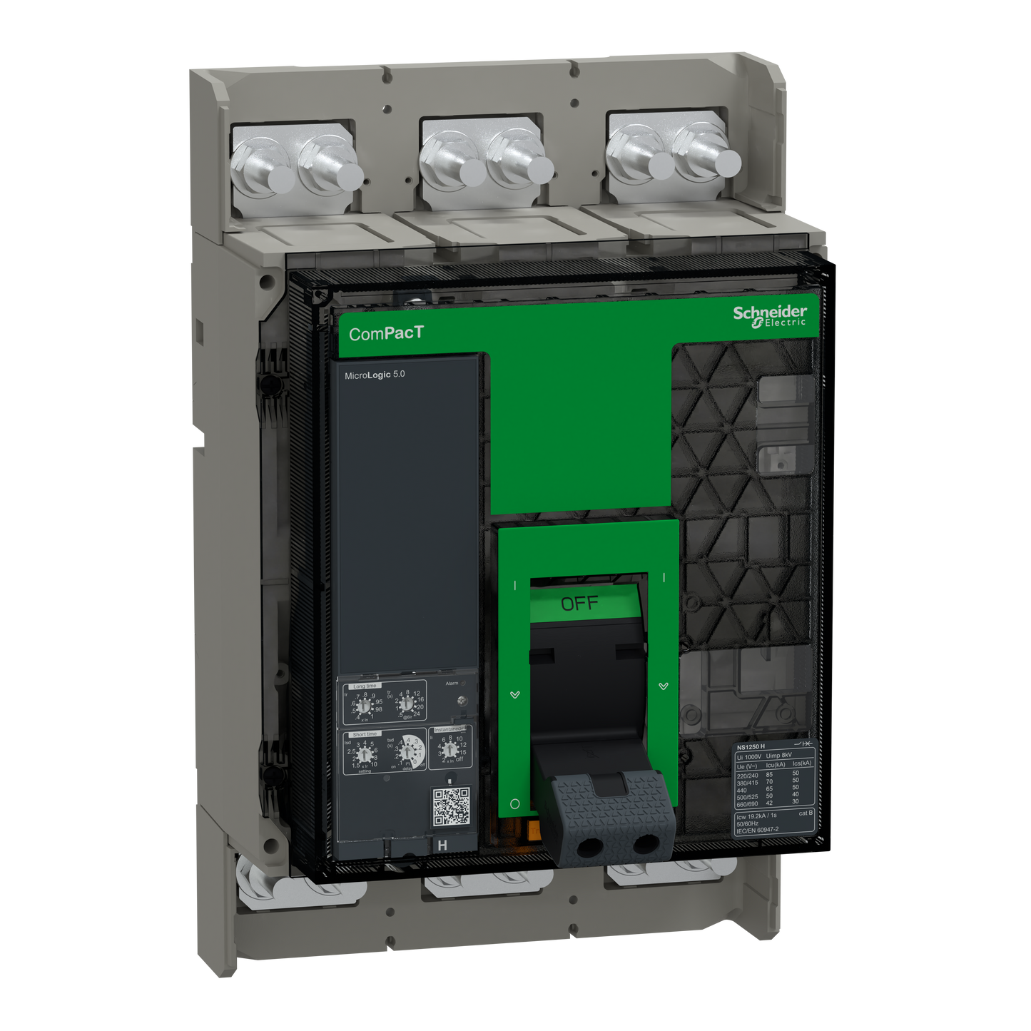 Schneider Electric-C125H350FM-ComPacT NS1250H - disjoncteur - MicroLogic 5.0 1250A - 3P - 70kA - fixe - manuel