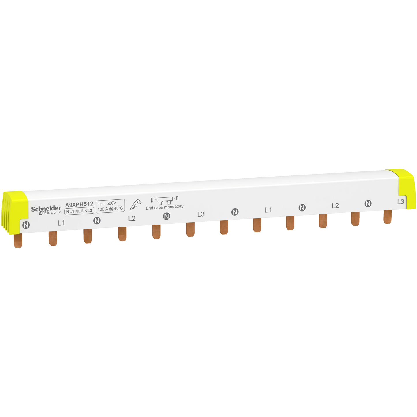 Schneider Electric-A9XPH512-Acti9 iC60 - peigne à dents - 3 x N+P - 100A - 12 modules de 18mm