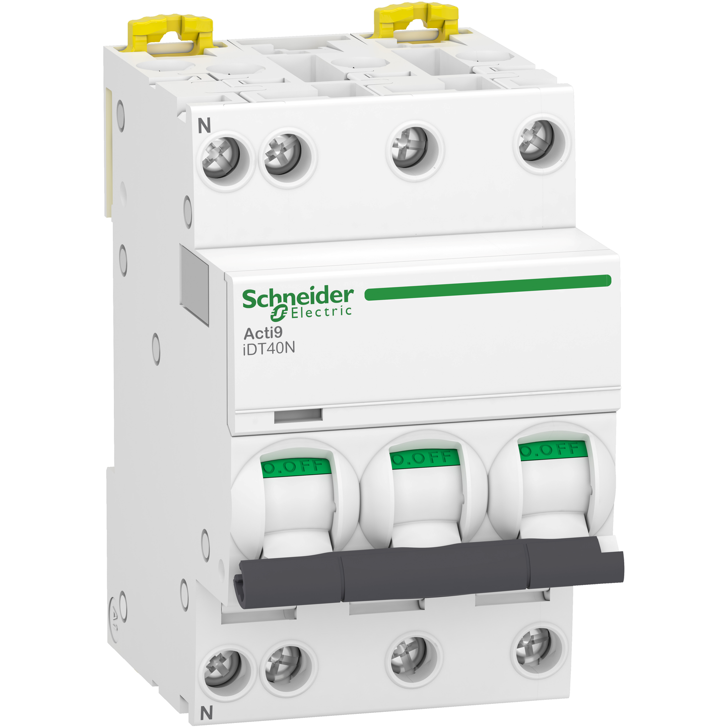 Schneider Electric-A9P34716-Acti9 iDT40N - Disjoncteur modulaire - 3P+N - 16A - Courbe D - 6000A/10kA