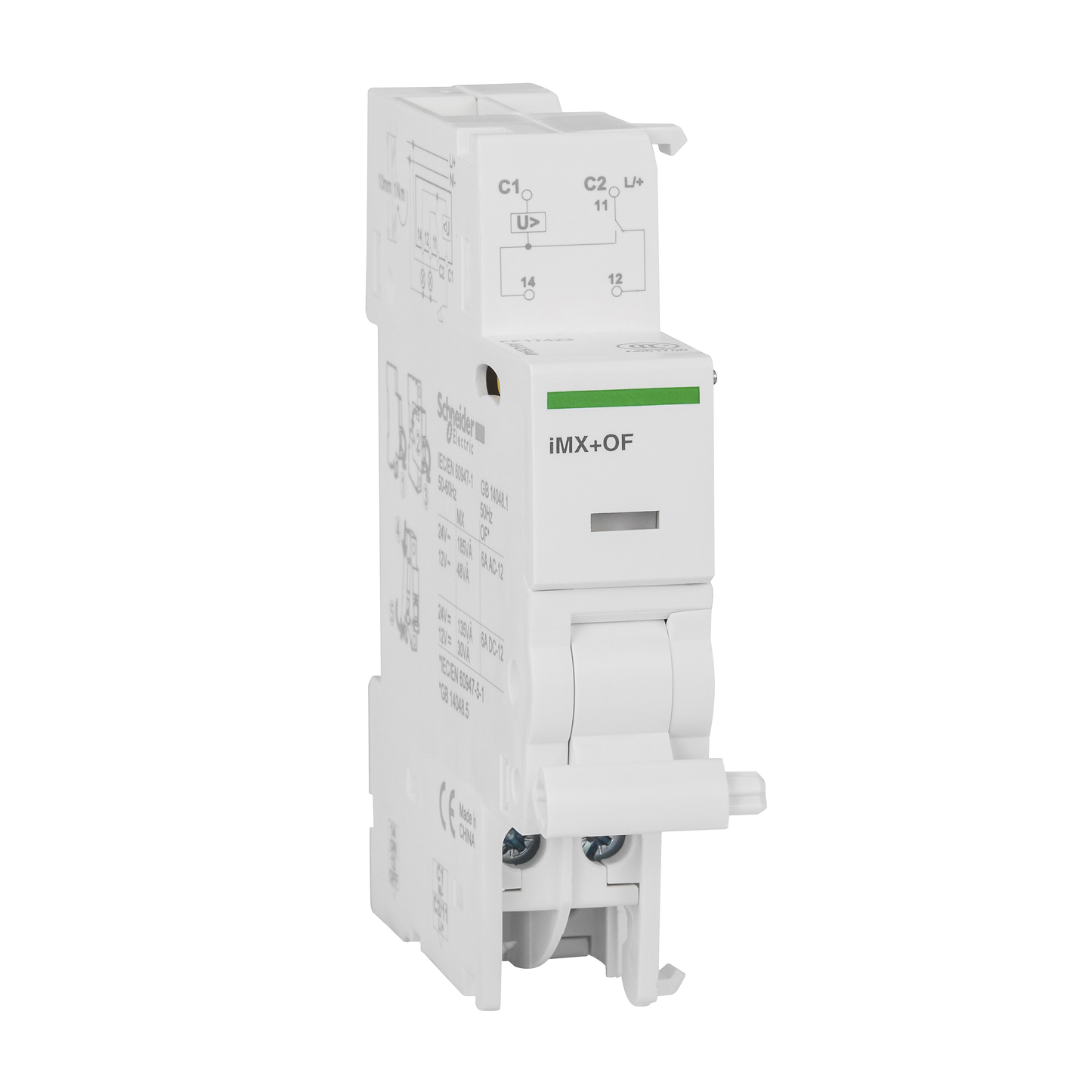 Schneider Electric-A9A26948-Acti9, iMX+OF déclench. à émission tension + contact aux. 12...24VCA/CC