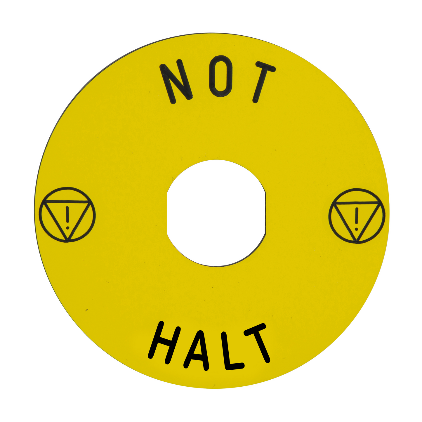 Schneider Electric-ZBY8230-Harmony étiquette circulaire Ø90mm jaune - logo EN13850 - NOT HALT