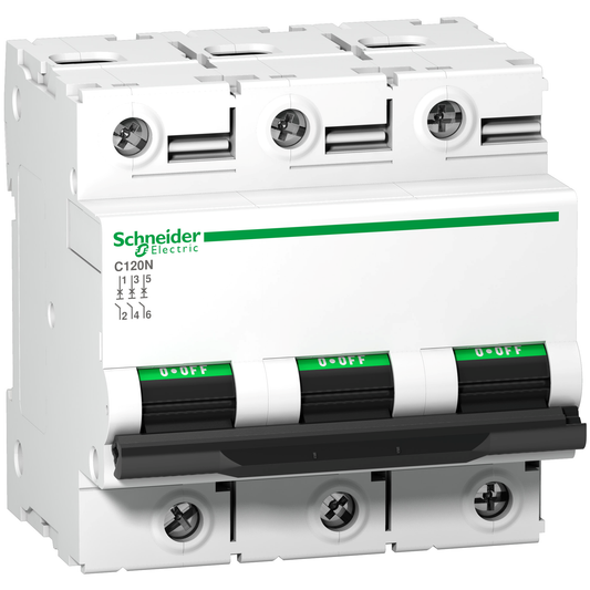 Schneider Electric-A9N18365-Acti9 C120N - Disjoncteur Modulaire 3P 80 A, courbe C, 10 kA