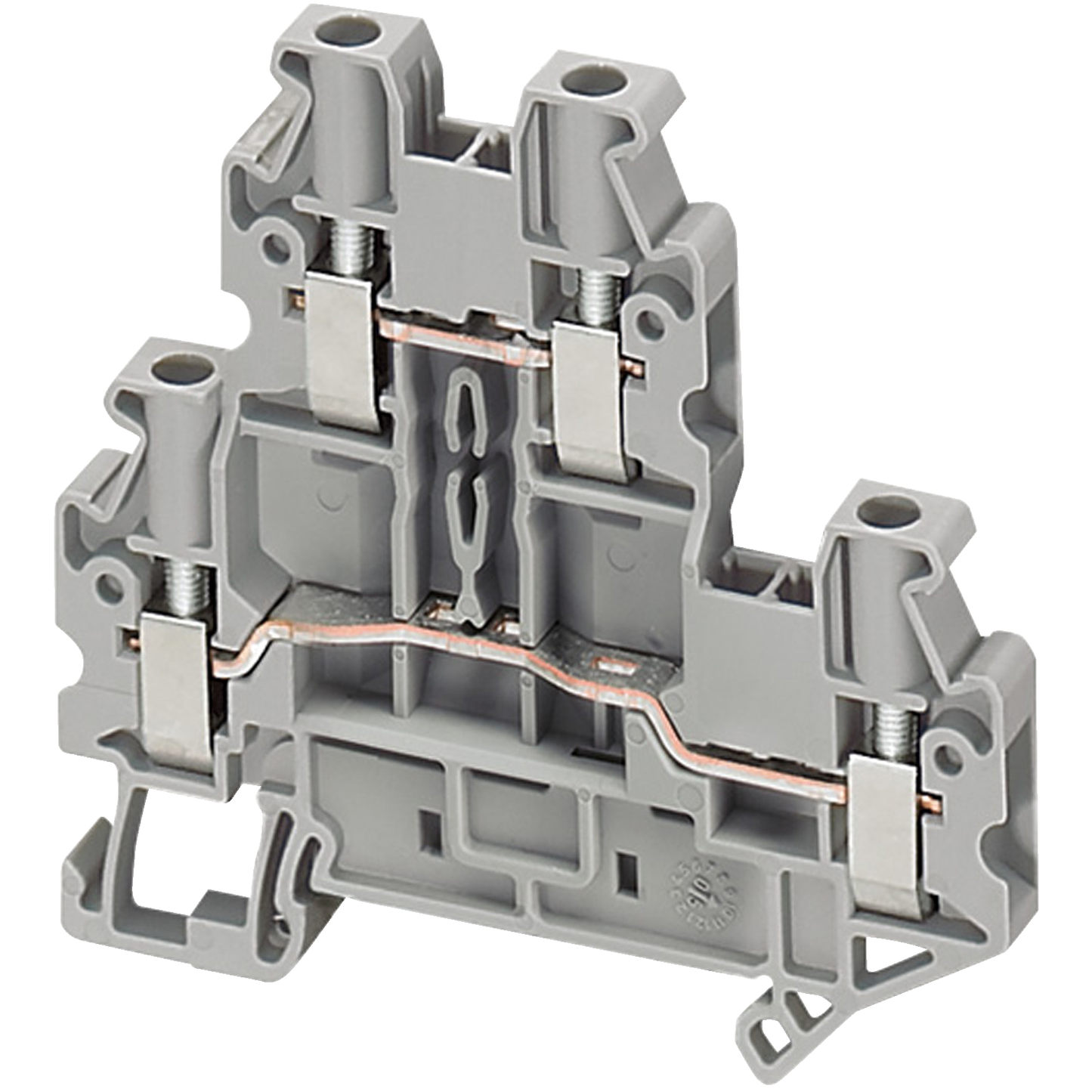 Schneider Electric-NSYTRV44D-Borne à vis - 2 niveaux - passant - 4 points - 4mm² - gris