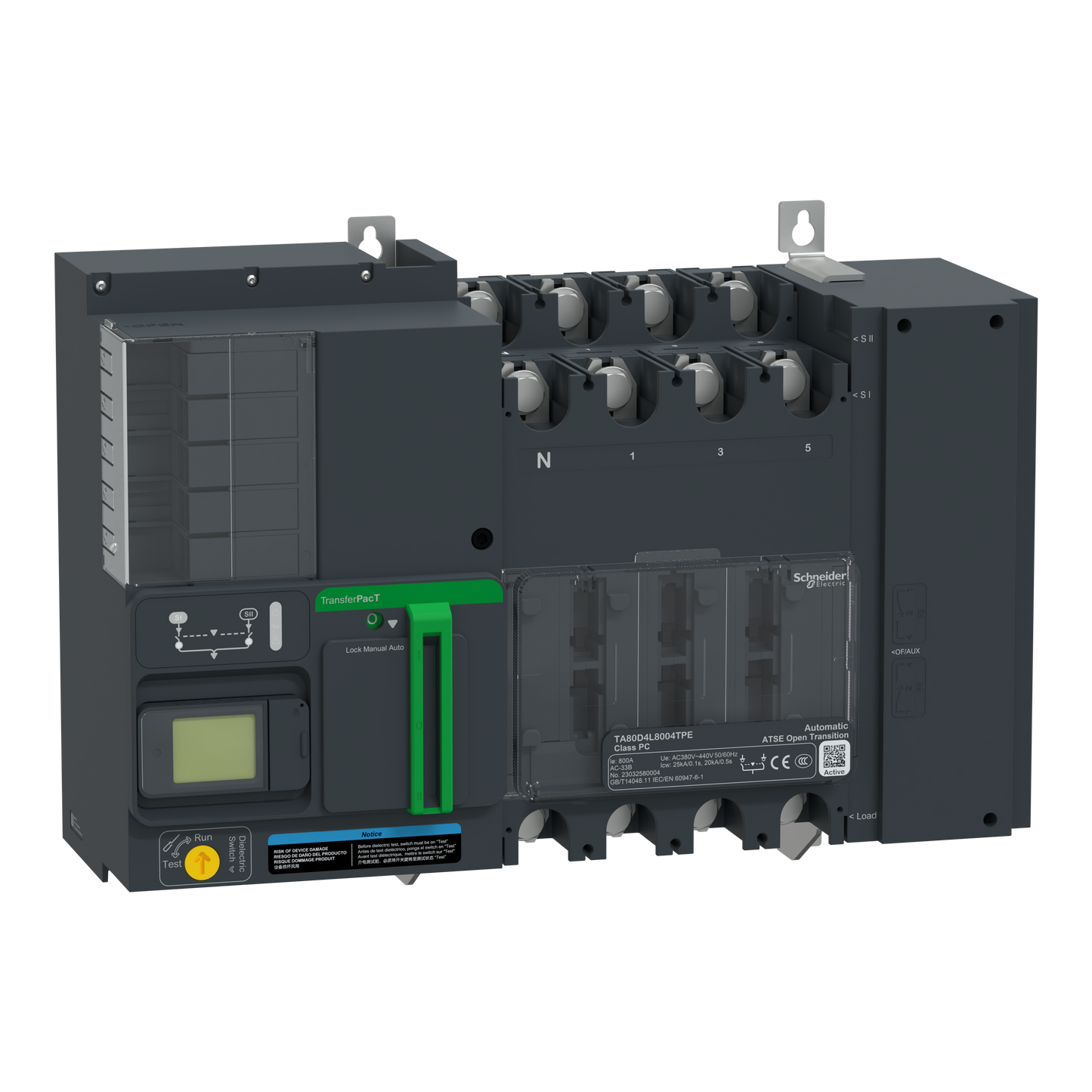 Schneider Electric-TA80D4L8004TPE-TransferPacT TA800 - inverseur de sources - LCD - 800A - 4P - 400Vca