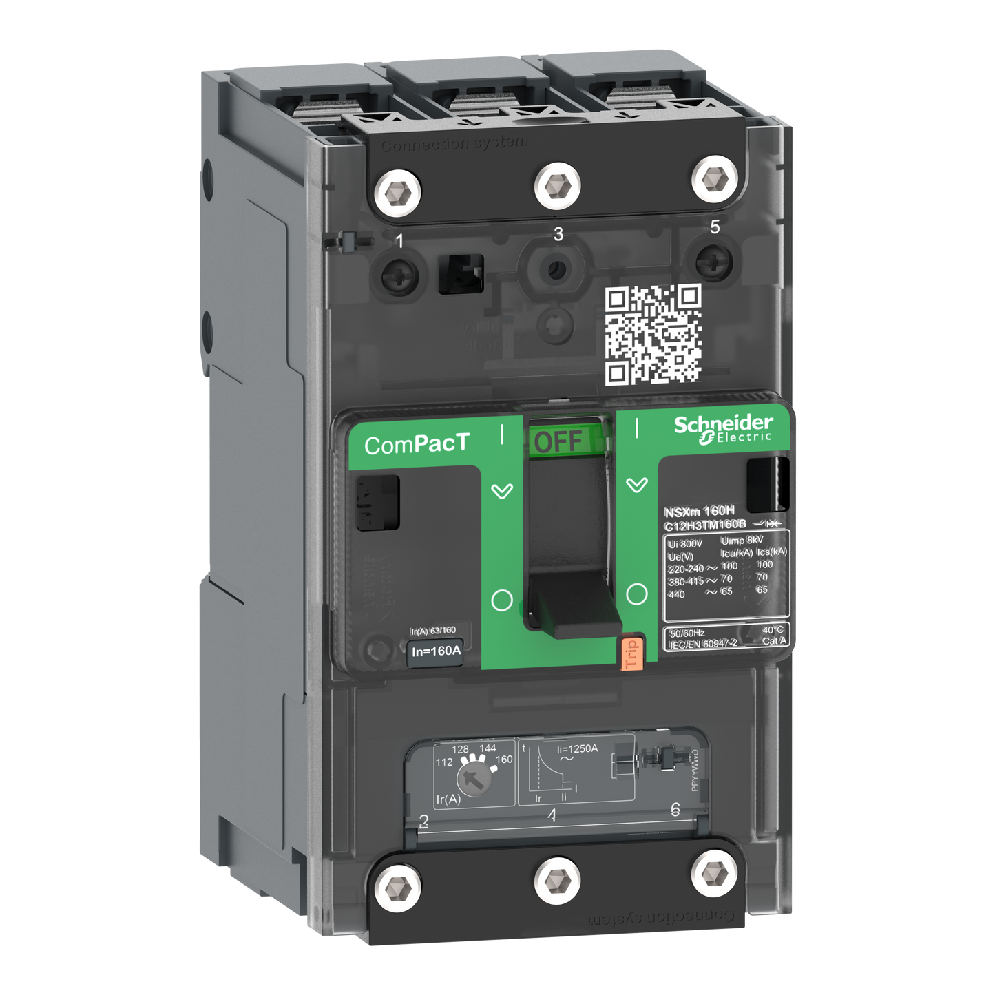 Schneider Electric-C11N3TM063B-ComPacT NSXmN - disjoncteur - TM-D 63A - 3P3D - 50kA - borne à cosses