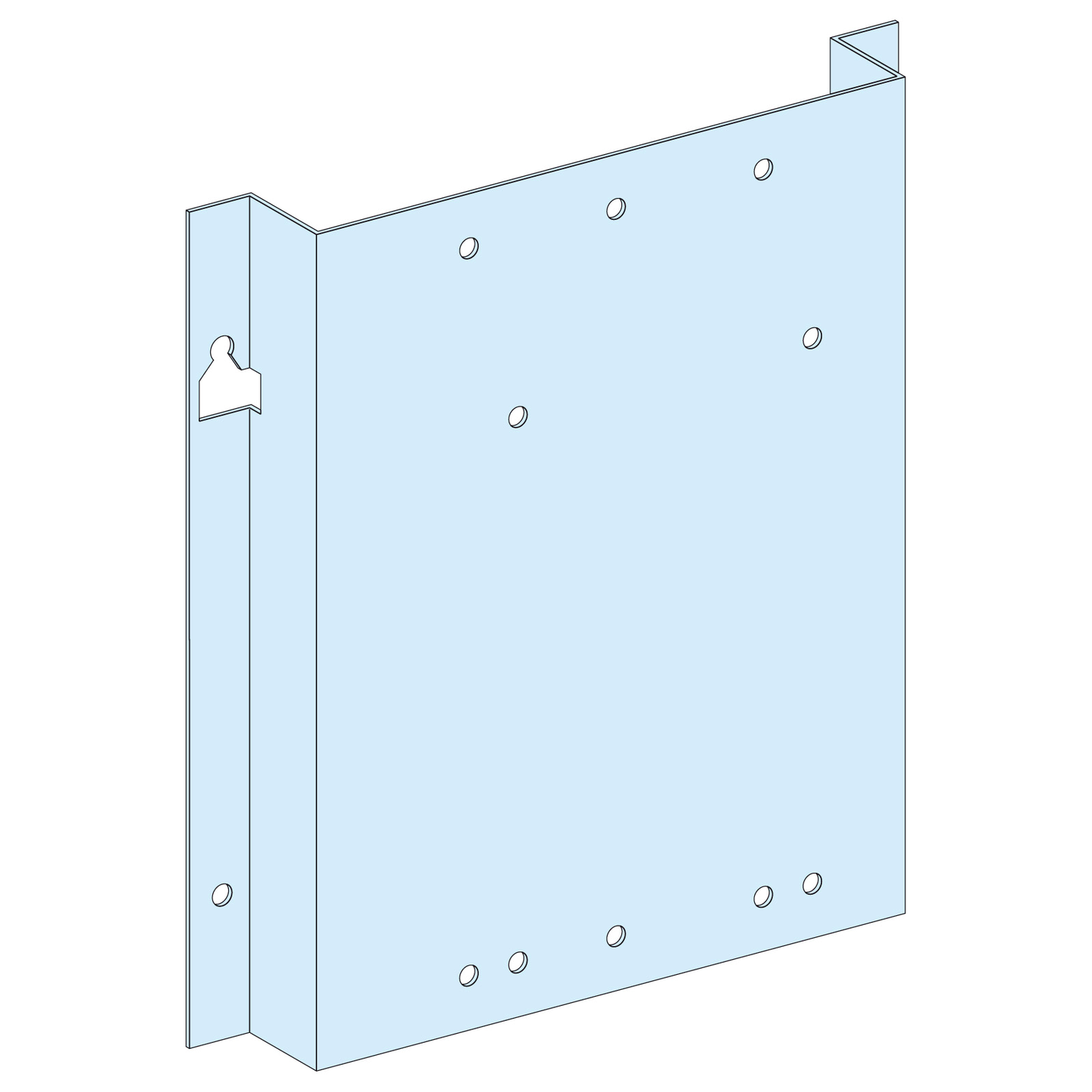 Schneider Electric-LVS03080-PrismaSeT G - Platine gaine-NSX-INV630 vert.-fixe-Cde manet-L=300-RAL9003