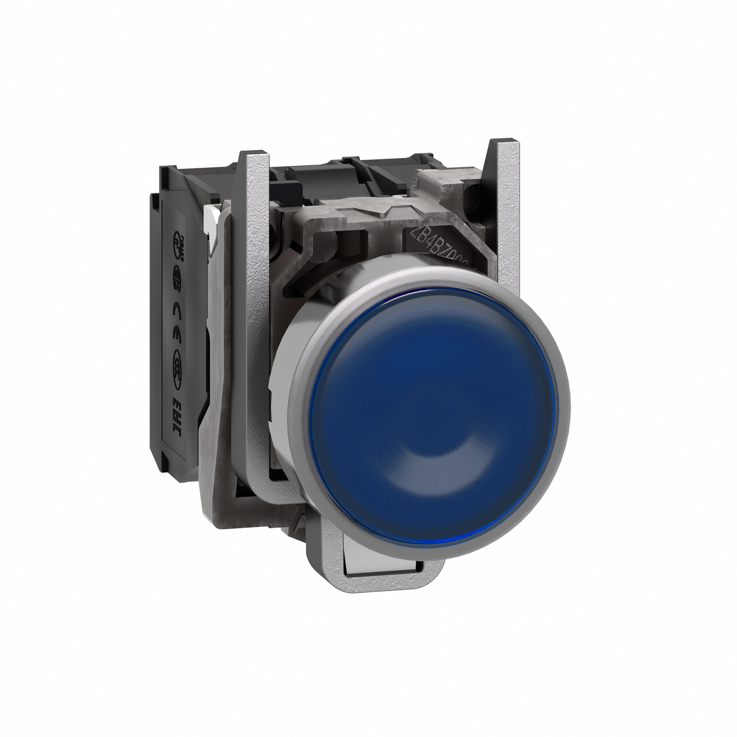 Schneider Electric-XB4BW36M5-Harmony XB4 - poussoir lumineux LED - 1F+1O - bleu - Ø22 - 230VAC