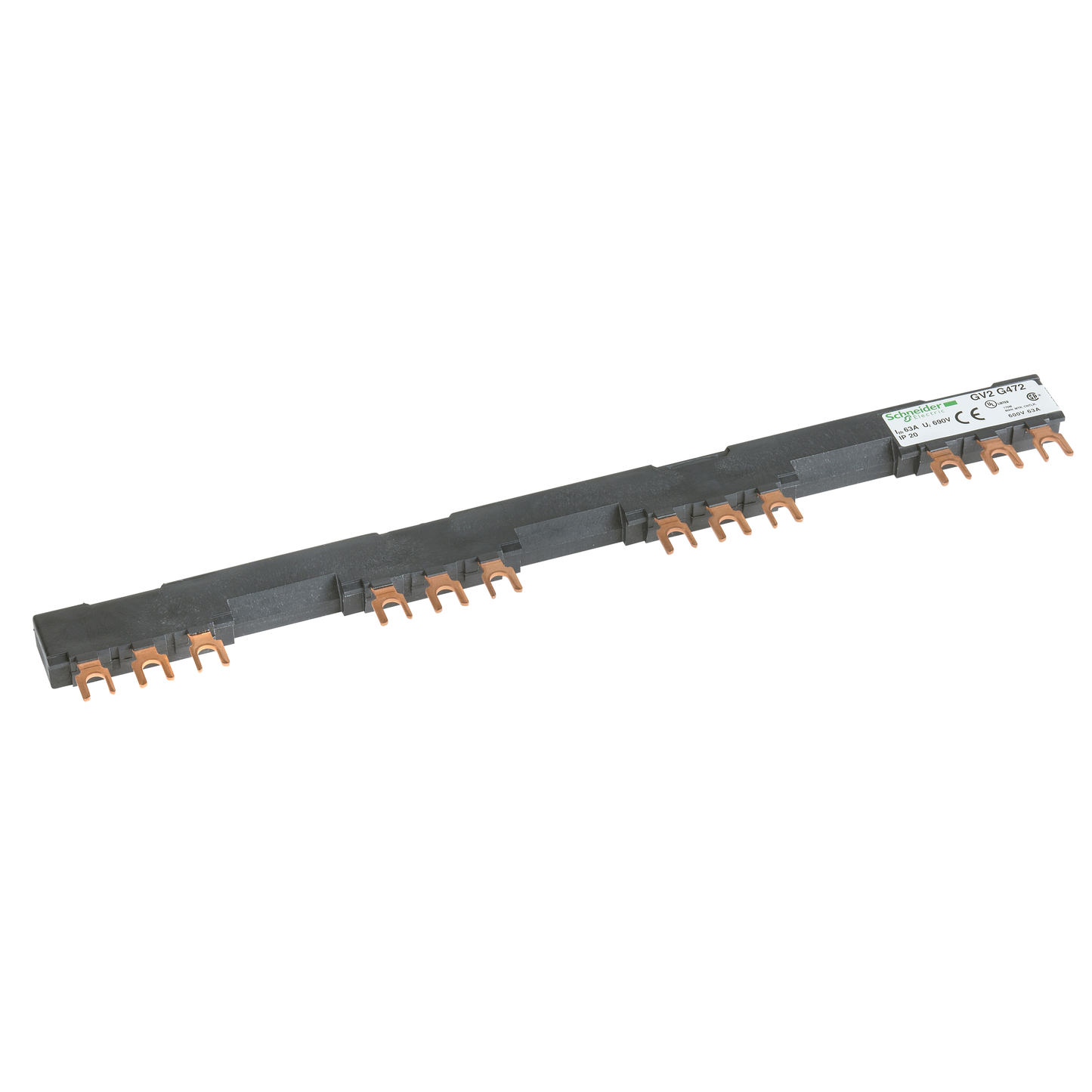 Schneider Electric-GV2G472-TeSys GV - jeu de barre tripolaire - 63A - 4 dérivations - pas 72 mm