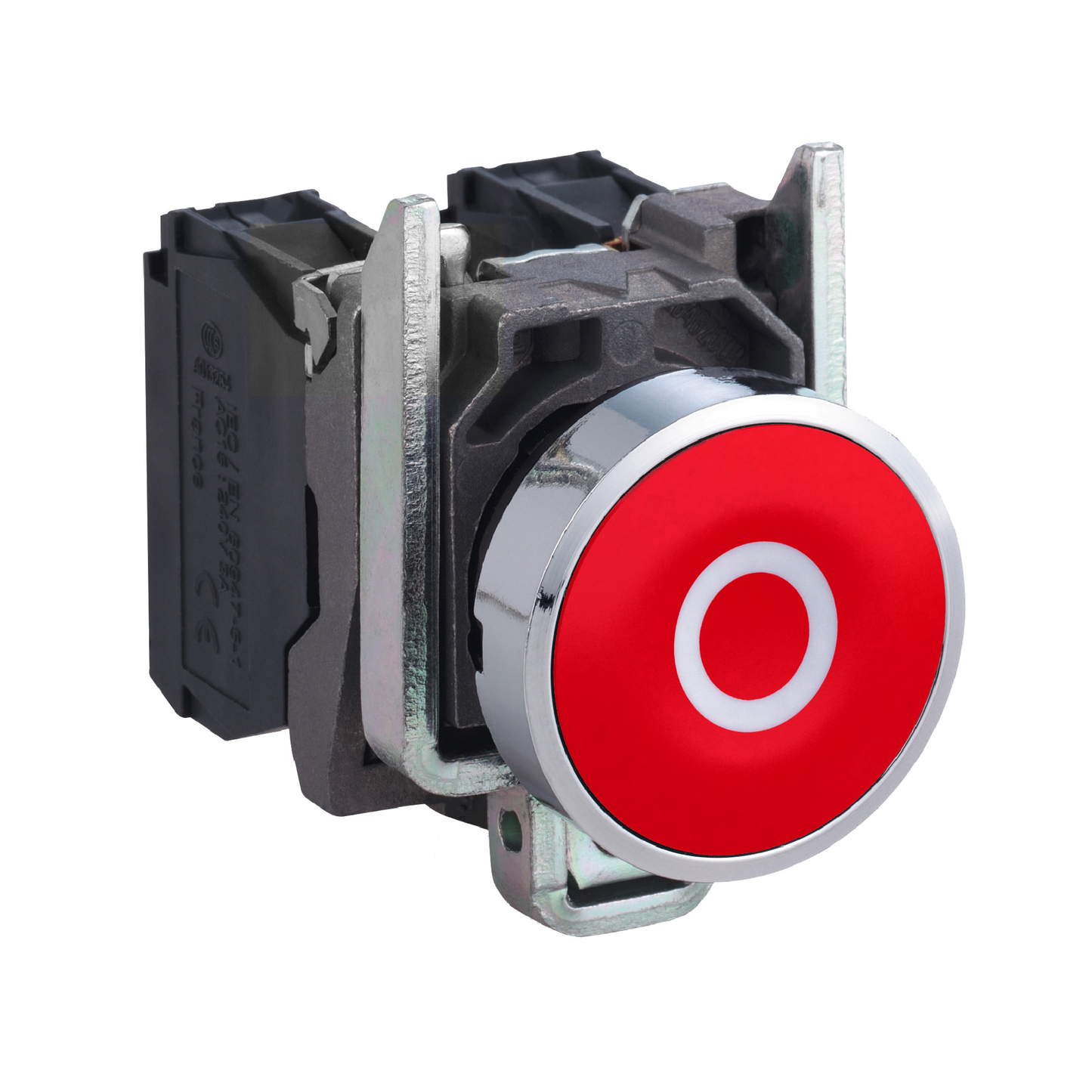 Schneider Electric-XB4BA4322-Harmony XB4 - bouton poussoir impulsion - Ø22 - marqué - rouge - 1O - vis étrier