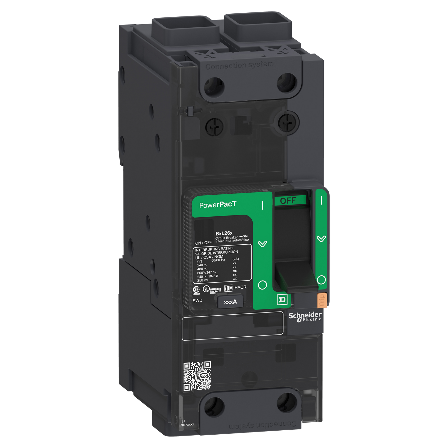 Schneider Electric-BJF26060-PowerPact B - disjoncteur BJ - 65kA 600Y/347V - TM60D - 2P - cosse