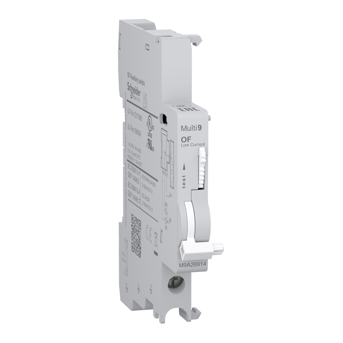 Schneider Electric-M9A26914-Multi9 contact Auxiliaire Bas Niveau  1OF 2mA à 100mA, AC-DC