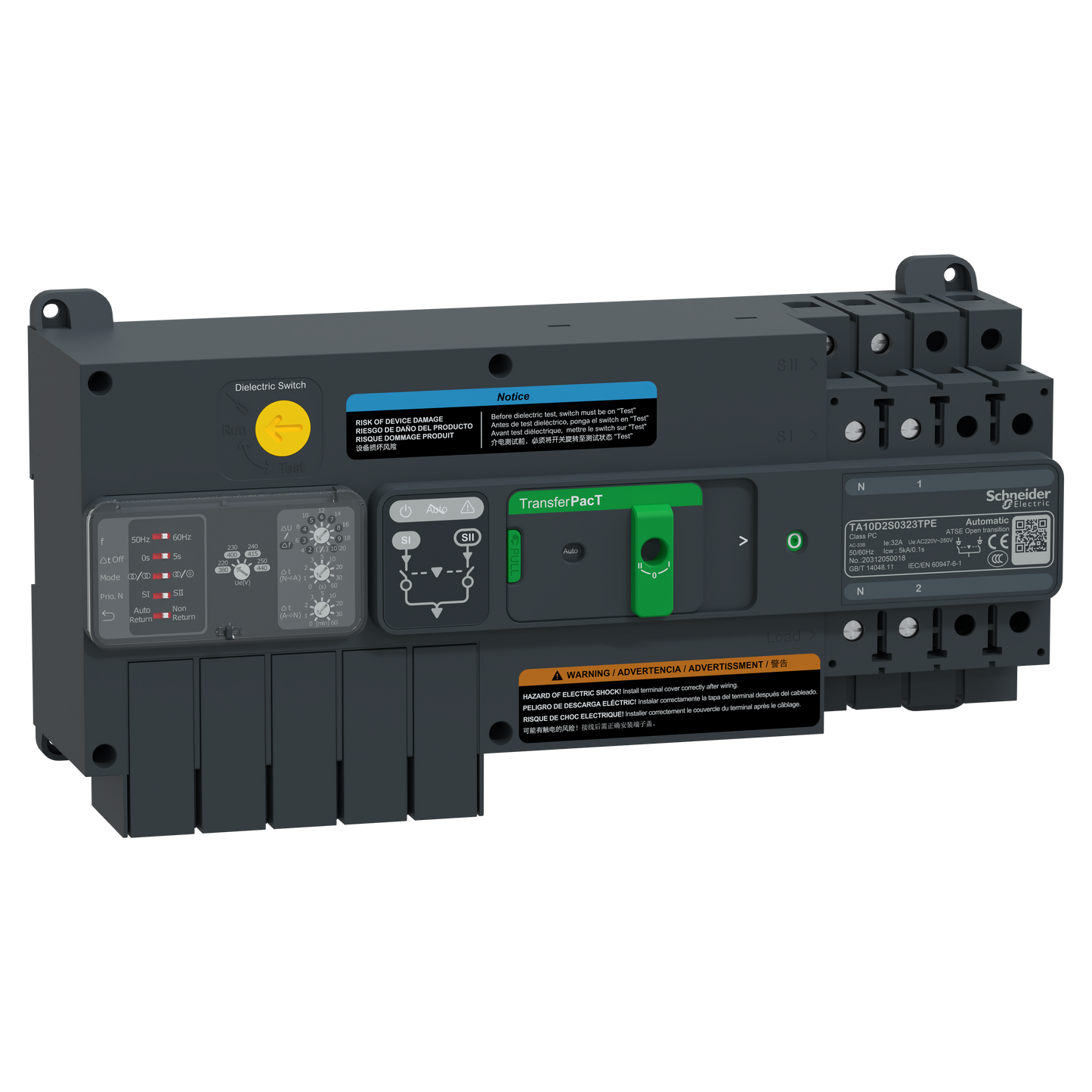 Schneider Electric-TA10D2S0323TPE-TransferPacT TA100 - inverseur de sources - commutateurs - 32A - 2P - 230Vca