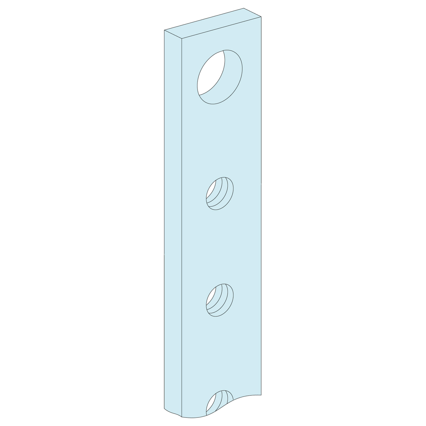 Schneider Electric-LVS04163-Linergy BS - JdB de fond 400A - barres taraudées 32x5 - L=1000 mm - lot de 4