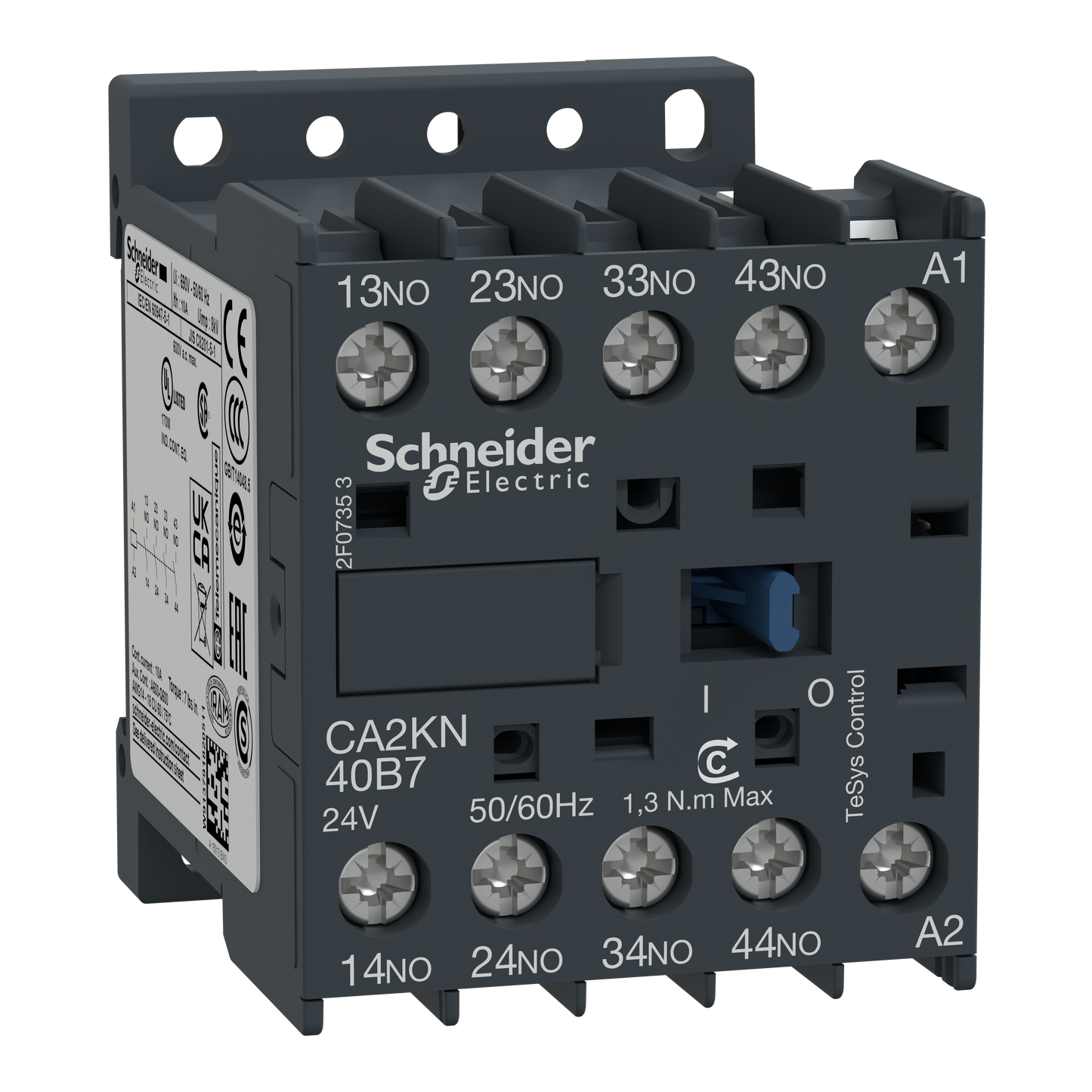Schneider Electric-CA2KN40T7-TeSys CA2K - contacteur - 4F+0O - instantané - 10A - 480Vca
