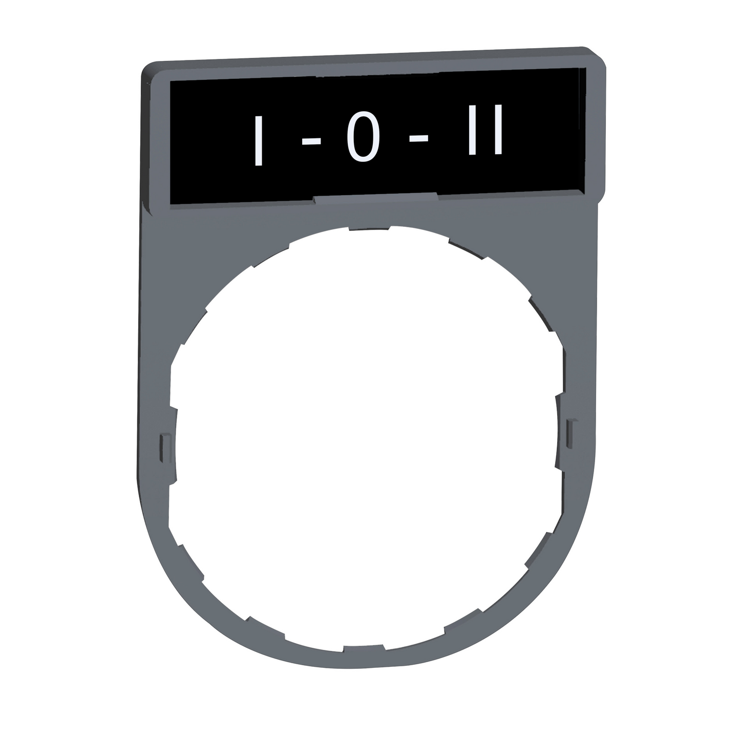 Schneider Electric-ZBY2186C0-Harmony - porte-étiquette plate 30x40 - plastique gris - avec étiq 8x27 - I-O-II