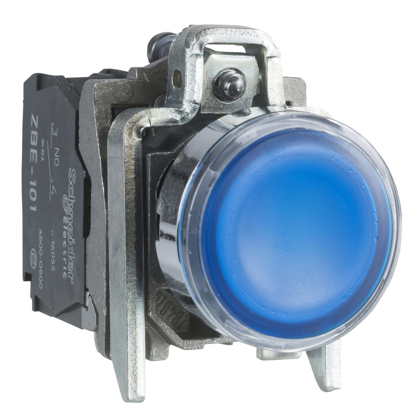 Schneider Electric-XB4BW36G5-Harmony XB4 - poussoir lumineux LED - 1F+1O - bleu - Ø22 - 110VAC