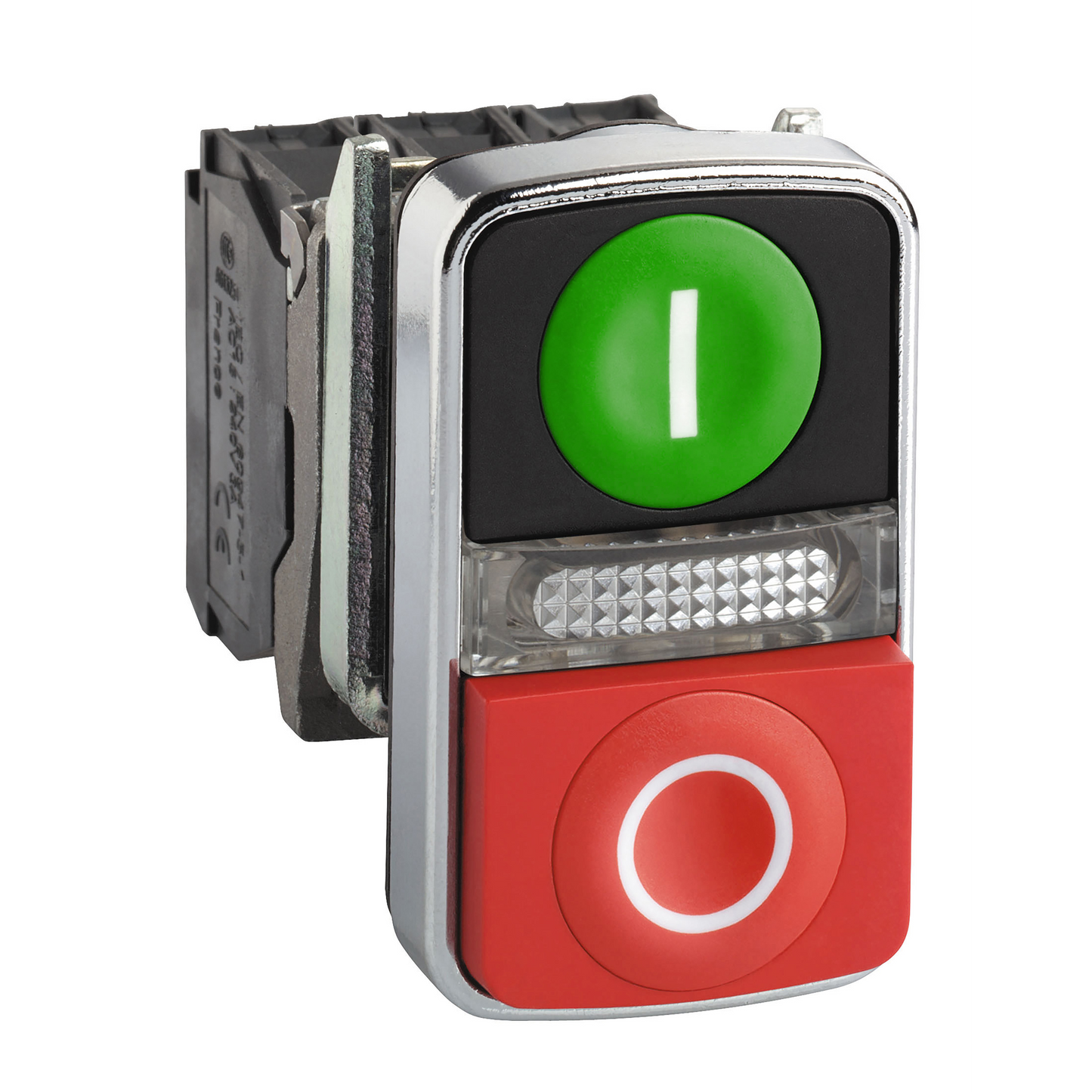 Schneider Electric-XB4BW73731G5-Harmony XB4 - bouton poussoir double touche + voyant blanc - 1F+1O - 110V