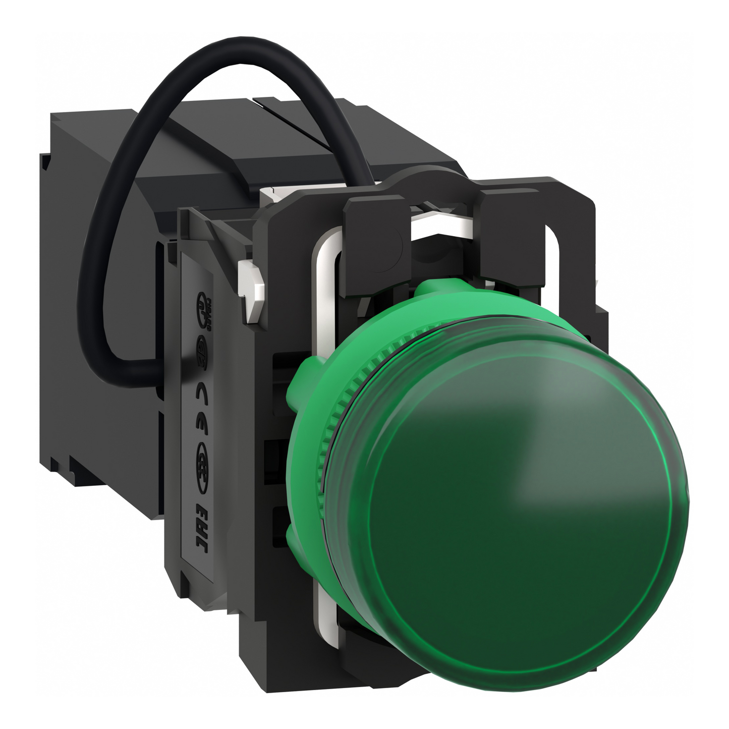 Schneider Electric-XB5AV5B3-Harmony XB5 - voyant lumineux DEL - Ø22 - vert - alim transfo 400V - vis étrier