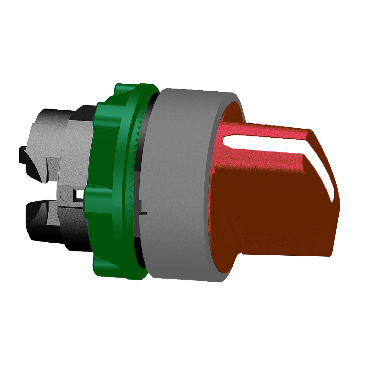 Schneider Electric-ZB5AD304C0-Harmony XB5 - tête de bouton tournant - Ø22 - col grise - 3 posit fixes - rouge