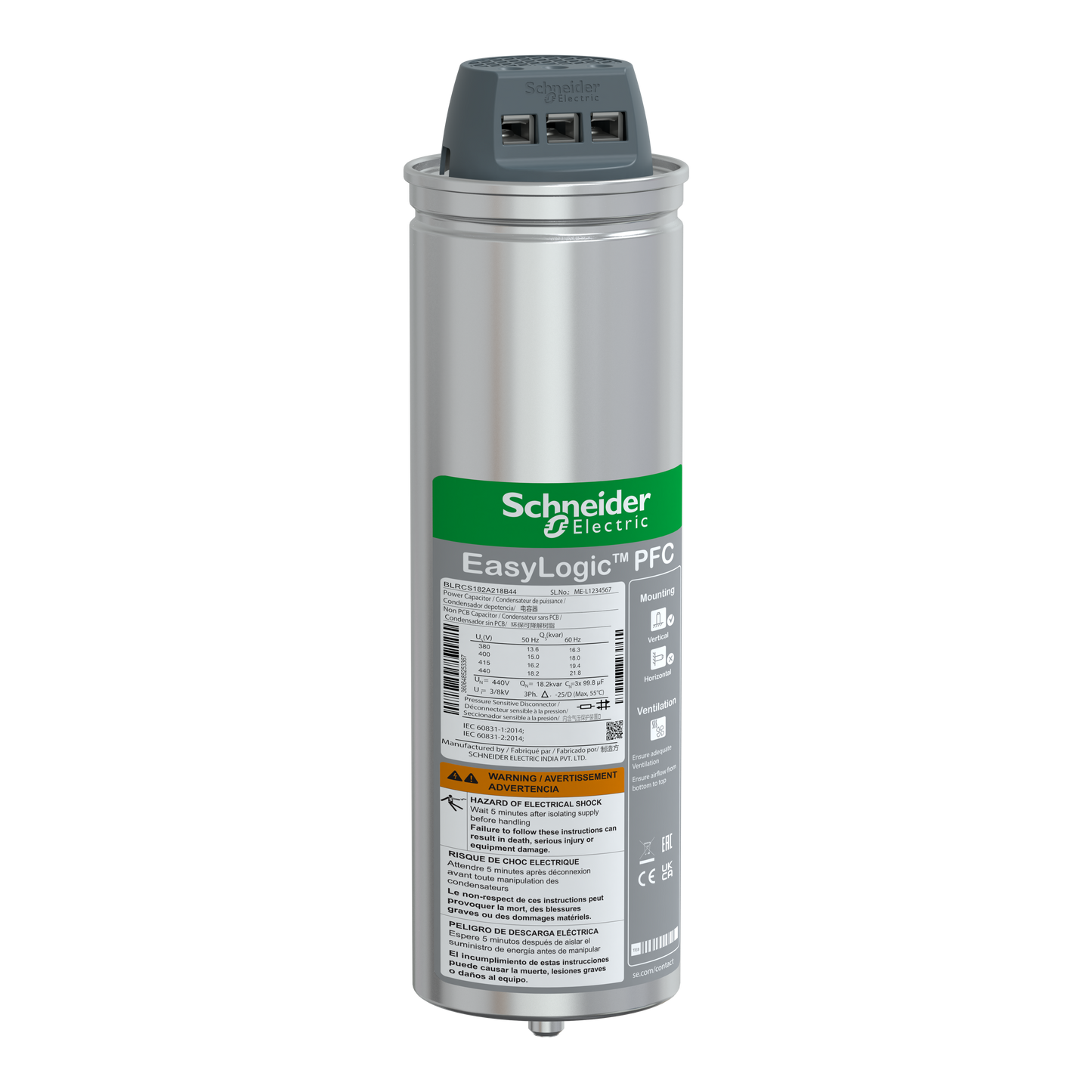 Schneider Electric-BLRCS182A218B44-CONDENSATEUR CAN SDY 18.2 /21.8KVAR 440V