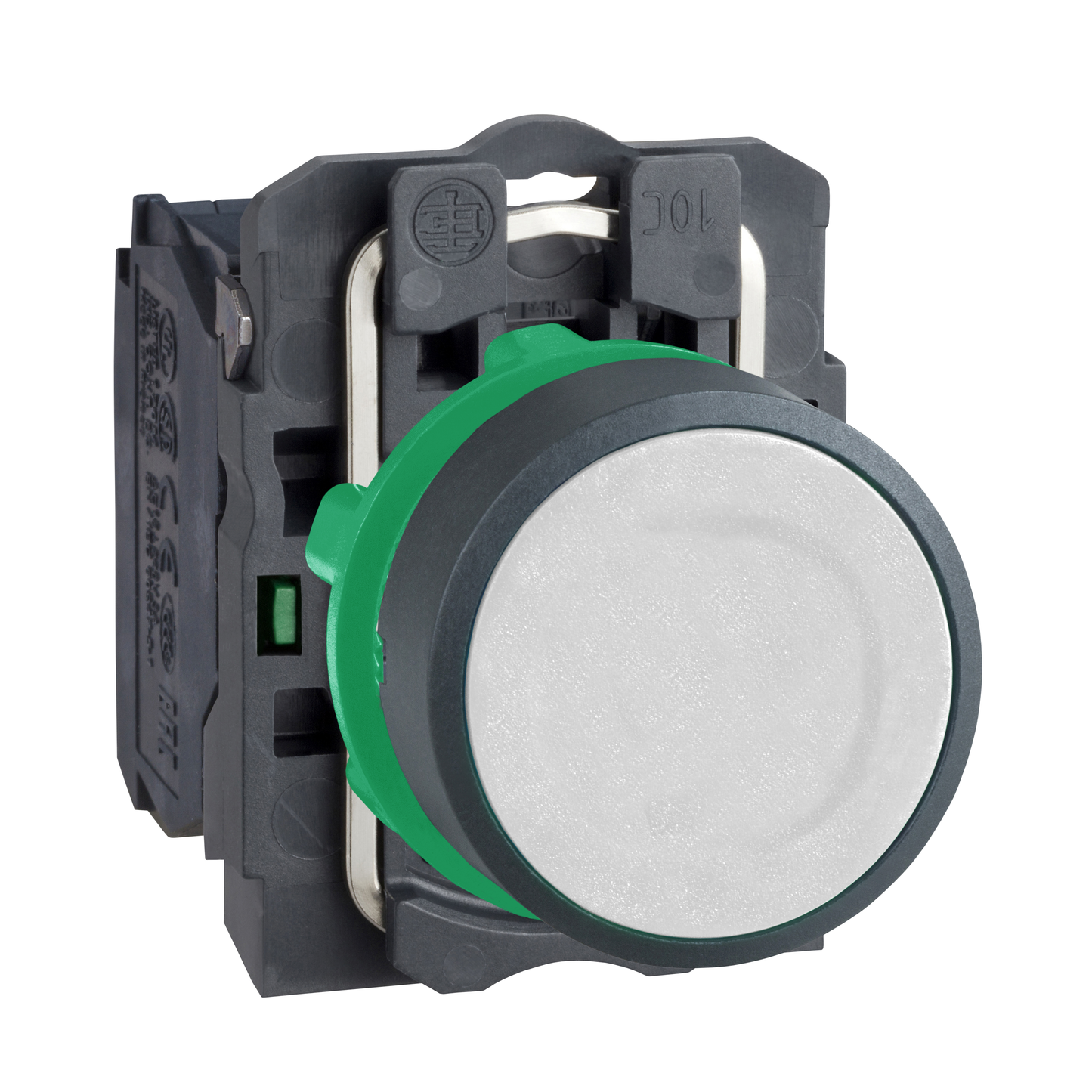 Schneider Electric-XB5AA11-Harmony - bouton poussoir blanc - plastique à vis - avec rappe à ressort