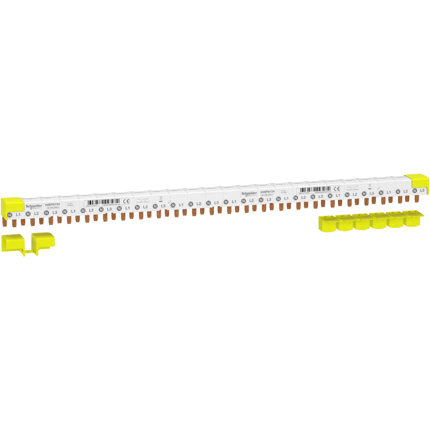 Schneider Electric-A9XPN724-Acti9 iDT40 - Peigne horizontal - 3P+N - 24 modules de 18mm - 80A