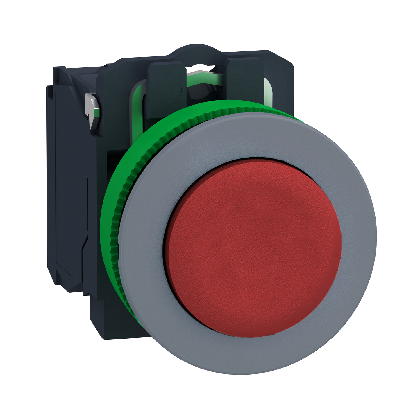 Schneider Electric-XB5FL42C0-Harmony XB5 - bouton poussoir - Ø22 - col flush grise - dépass - rouge - 1O