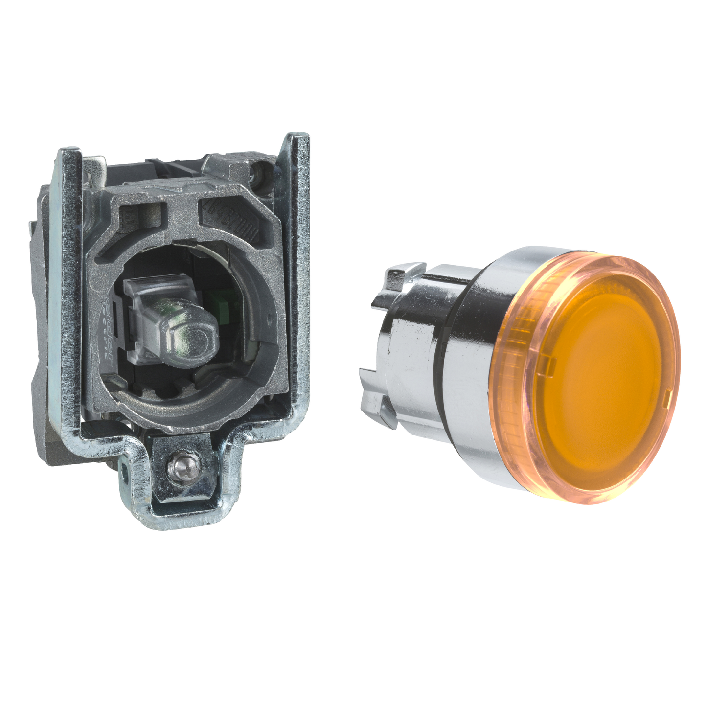 Schneider Electric-XB4BW35B1-Harmony XB4 - poussoir lumineux LED - 1F - Jaune - Ø22 - 24VACDC