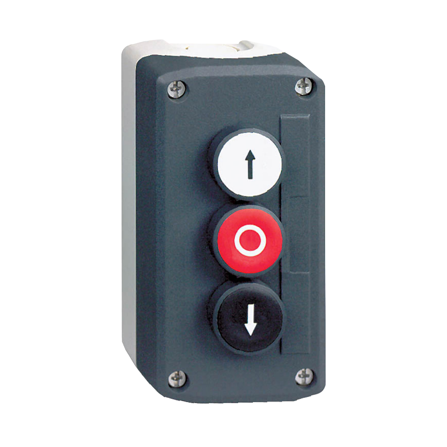 Schneider Electric-XALD325-Harmony boite - 3 boutons poussoirs Ø22 - blanc /rouge /noir