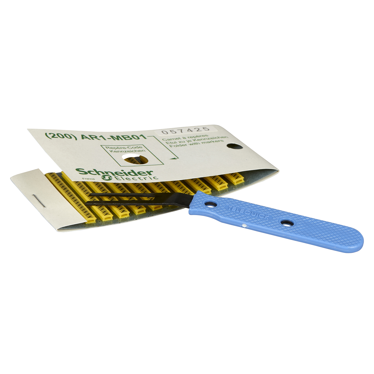 Schneider Electric-AR1MA01-AR1 - repère encliquetable - jaune - caractères 0 à 9, +, -, Terre