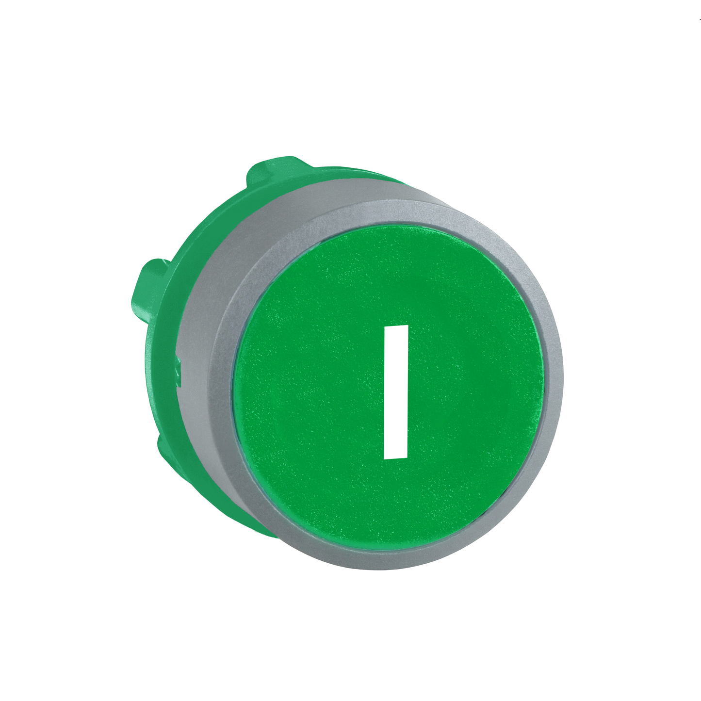 Schneider Electric-ZB5AA331C0-Harmony XB5 - tête de bouton poussoir - Ø22 - col grise - marqué 'I' - vert