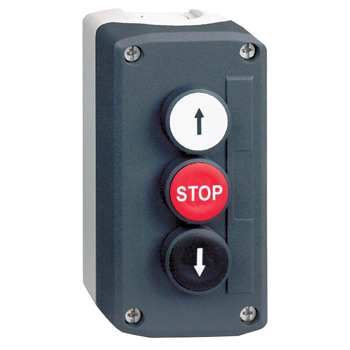 Schneider Electric-XALD326-Harmony boite - 3 boutons poussoirs Ø22 - blanc /rouge /noir