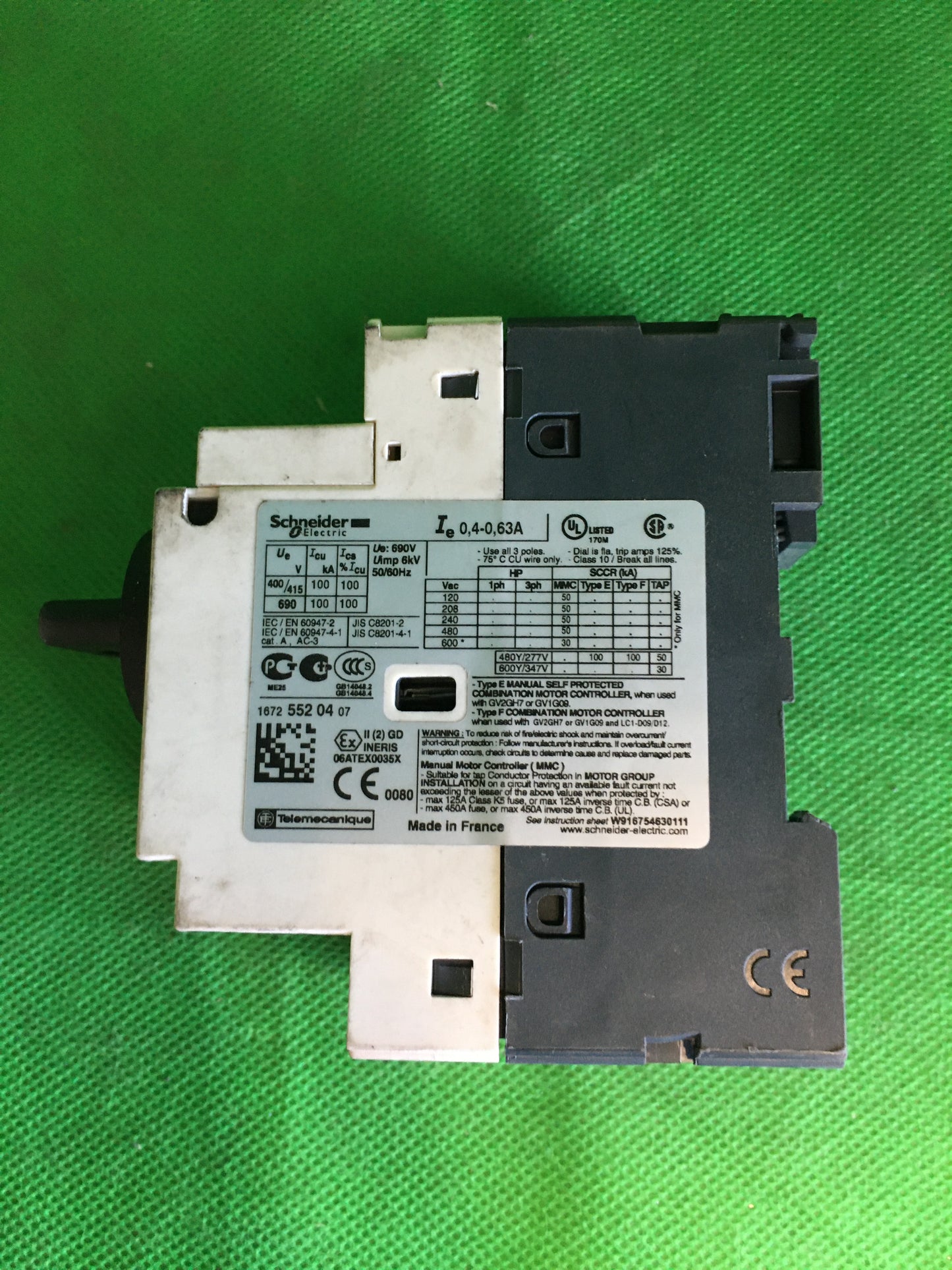 Schneider Electric-GV2-P04 0 4-0.63A/GV2P0404063A